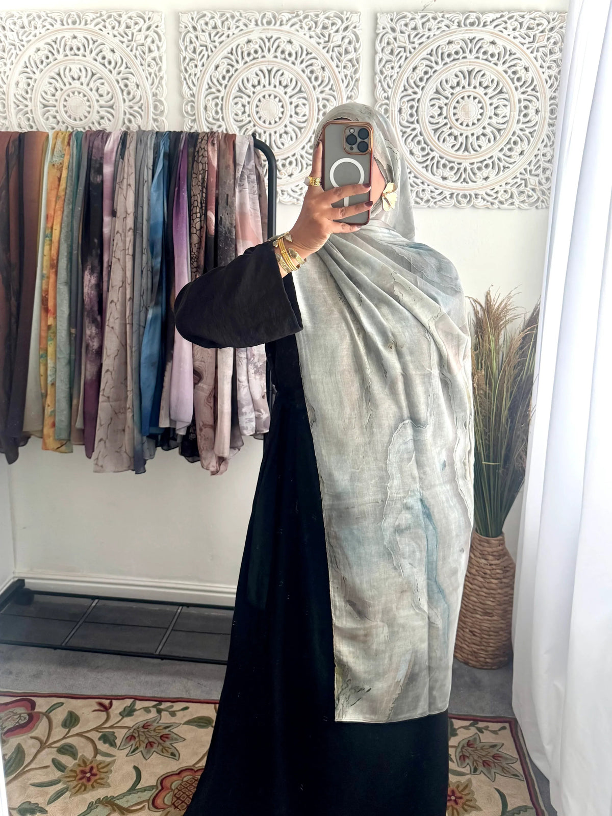 Water coloured Modal Printed Moss Hijab