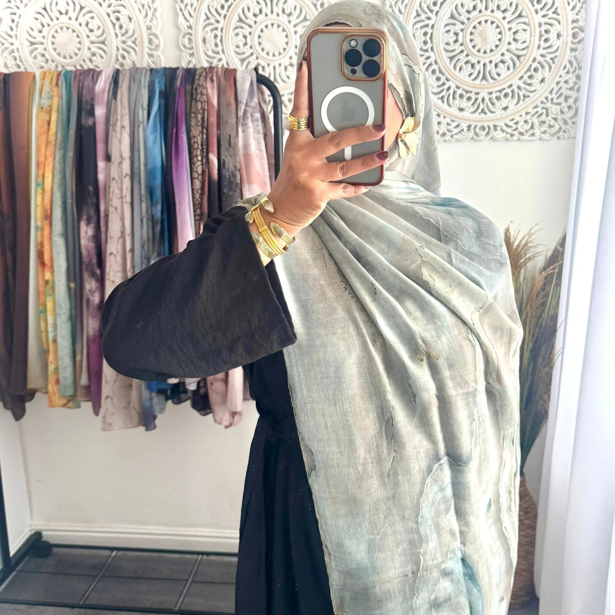 Water coloured Modal Printed Moss Hijab