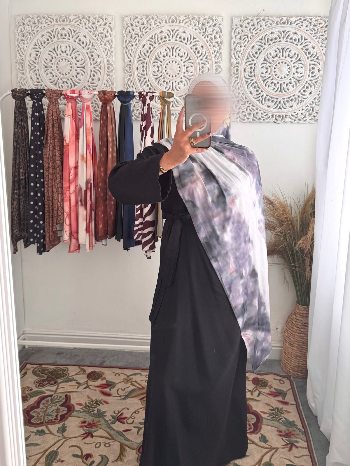 Built in 1pc Fatimah nida prayer plain light weight abaya set - one size